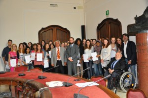 Il gruppo degli studenti del "Grandis" di Cuneo