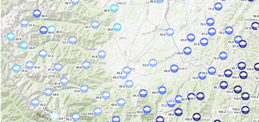 La mappa delle precipitazioni