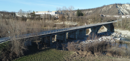 Vista complessiva del ponte sulla SP12 a Bastia Mondovì