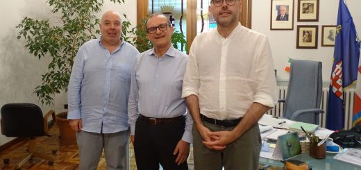 Il presidente della Provincia Luca Robaldo, il sindaco di Sant’Albano Stura Massimo Ravera e l'amministratore delegato Corrado Dentis