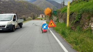 L'avvallamento della sp 37 a Frabosa Soprana