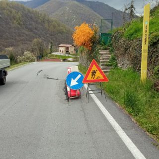 L'avvallamento della sp 37 a Frabosa Soprana