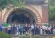 Un momento della commemorazione dei caduti iscritti alla croce luminosa di Montà
