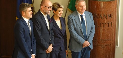 I relatori della conferenza stampa: Michele Pianetta, Luca Robaldo, Giuliano CIrio e Giorgio Musso