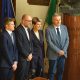 I relatori della conferenza stampa: Michele Pianetta, Luca Robaldo, Giuliano CIrio e Giorgio Musso