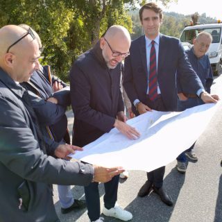 L'avvio dei lavori della rotatoria in località Olle di Vicoforte