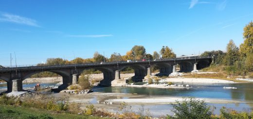 Il ponte promiscuo di Alba sulla sp 929 del Colle di Cadibona