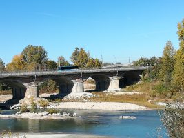 Il ponte promiscuo di Alba sulla sp 929 del Colle di Cadibona
