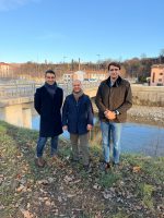 Il sopralluogo effettuato dal sindaco, Fabio Mottinelli, dal vicensindaco Fabio Ferrero e dal consigliere provinciale Pietro Danna.