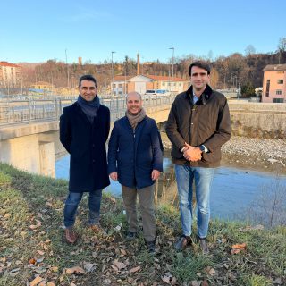 Il sopralluogo effettuato dal sindaco, Fabio Mottinelli, dal vicensindaco Fabio Ferrero e dal consigliere provinciale Pietro Danna.