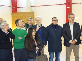 L'intervento del progettista Massimo Pelisseri durante l'inaugurazione della nuova palestra dei licei di Alba