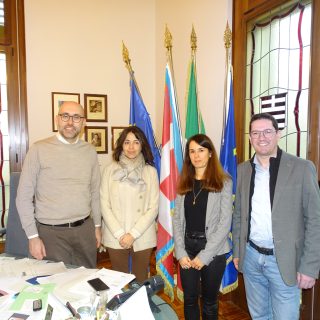 Il presidente Robaldo con la dirigente provinciale Allione, la direttrice amministrativa e il presidente del Conservatorio "Ghedini" Olivero e Sismonda