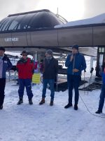 L'intervento del consigliere Danna durante l'inaugurazione della nuova seggiovia esaposto di Artesina