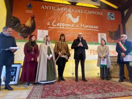 L'intervento del presidente Robaldo durante l'inaugurazione della fiera del Cappone di Morozzo