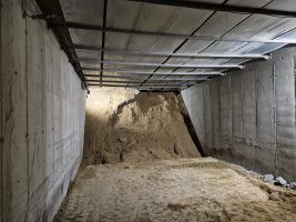 Il punto in cui si è verificato lo svuotamento di materiale sabbioso