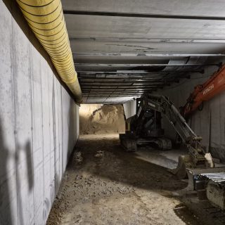 Il punto in cui si è verificato lo svuotamento di materiale sabbioso.