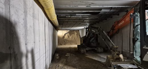 Il punto in cui si è verificato lo svuotamento di materiale sabbioso.