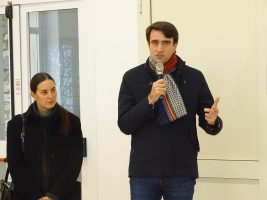 L'intervento del consigliere provinciale Danna durante la riapertura ufficiale della palestra "di Metavia"