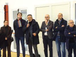 L'intervento del dirigente provinciale Freni durante la riapertura ufficiale della palestra "di Metavia"