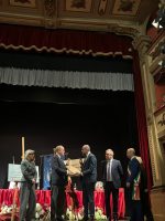 Il saluto tra il presidente Robaldo e il Principe Alberto di Monaco