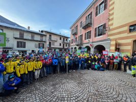 Un momento della premiazione dei campionati italiani giovanili di biathlon