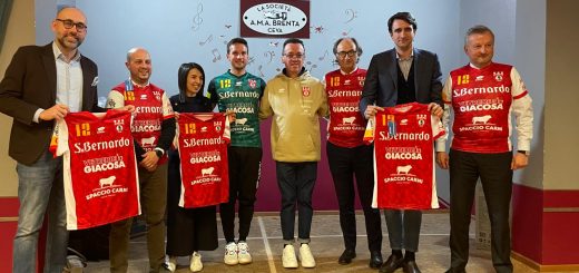 II presidente Robaldo e il consigliere Danna alla presentazione delle squadre dell’Ama Brenta Balon