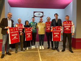 II presidente Robaldo e il consigliere Danna alla presentazione delle squadre dell’Ama Brenta Balon