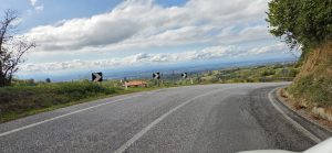 Un tratto di strada provinciale interessato dalla posa delle nuove barriere "Salva motociclisti"
