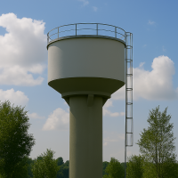 Un serbatoio pensile, utilizzato negli acquedotti per grantire una pressione idrica costante nella rete di distribuzione