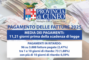 I dati sui pagamenti della Provincia relativi al 2025