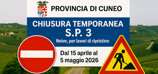Chiusura temporanea della strada provinciale 3 nel comune di Neive