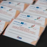 I badge assegnati ai partecipanti dell’atelier partecipativo del progetto Paysage+ Aimable