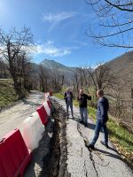 Il sopralluogo effettuato a Frabosa Soprana, lungo la strada provinciale 37