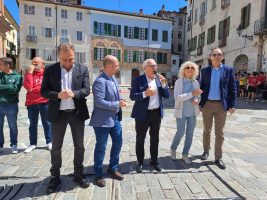 L'intervento del consigliere Pulitanò durante il Palio dei Rioni di Ceva