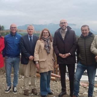 La visita del presidente Robaldo e dei consiglieri D'Ulisse e Pellegrino al cantiere, ormai in fase di conclusione, del biodigestore di Borgo San Dalmazzo