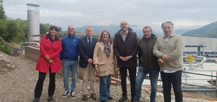 La visita del presidente Robaldo e dei consiglieri D'Ulisse e Pellegrino al cantiere, ormai in fase di conclusione, del biodigestore di Borgo San Dalmazzo