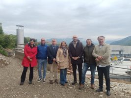 La visita del presidente Robaldo e dei consiglieri D'Ulisse e Pellegrino al cantiere, ormai in fase di conclusione, del biodigestore di Borgo San Dalmazzo