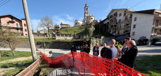 Il sopralluogo effettuato a Pamparato sulla strada provinciale 35