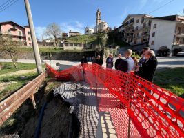 Il sopralluogo effettuato a Pamparato sulla strada provinciale 35