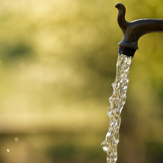 Una fontana di acqua pubblica