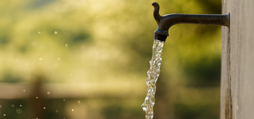 Una fontana di acqua pubblica