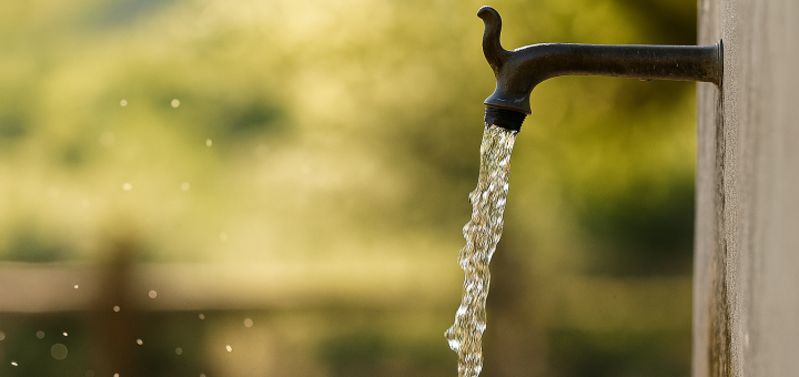 Una fontana di acqua pubblica