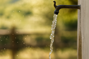 Una fontana di acqua pubblica