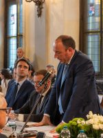 L'intervento del consigliere Roberto Baldi durante il consiglio provinciale aperto per gli 80 anni dell'Assemblea Costituente (foto di Paolo Leone)