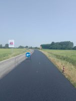 Lavori di bitumatura sulla sp 165 a Caramagna Piemonte