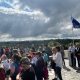 Il folo pubblico presente alla cerimonia presso il Sacrario partigiano di Bastia Mondovì