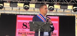Lintervento del consigliere provinciale Manzone alla Fiera del pesco di Canale