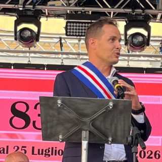L'intervento del consigliere provinciale Manzone alla Fiera del pesco di Canale