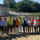 Gli amministratori e i tecnici che hanno effettuato il sopralluogo al ponte del Mulino di Monchiero
