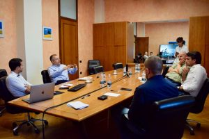 Un momento del confronto in Provincia su calcio giovanile e impiantistica sportiva